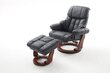 Krēsls ar pufu MC Akcent Calgary, melns/brūns cena un informācija | Atpūtas krēsli | 220.lv