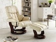 Krēsls ar pufu MC Akcent Calgary, krēmkrāsas/smilšu krāsas cena un informācija | Atpūtas krēsli | 220.lv