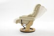 Krēsls ar pufu MC Akcent Calgary, krēmkrāsas/smilšu krāsas cena un informācija | Atpūtas krēsli | 220.lv