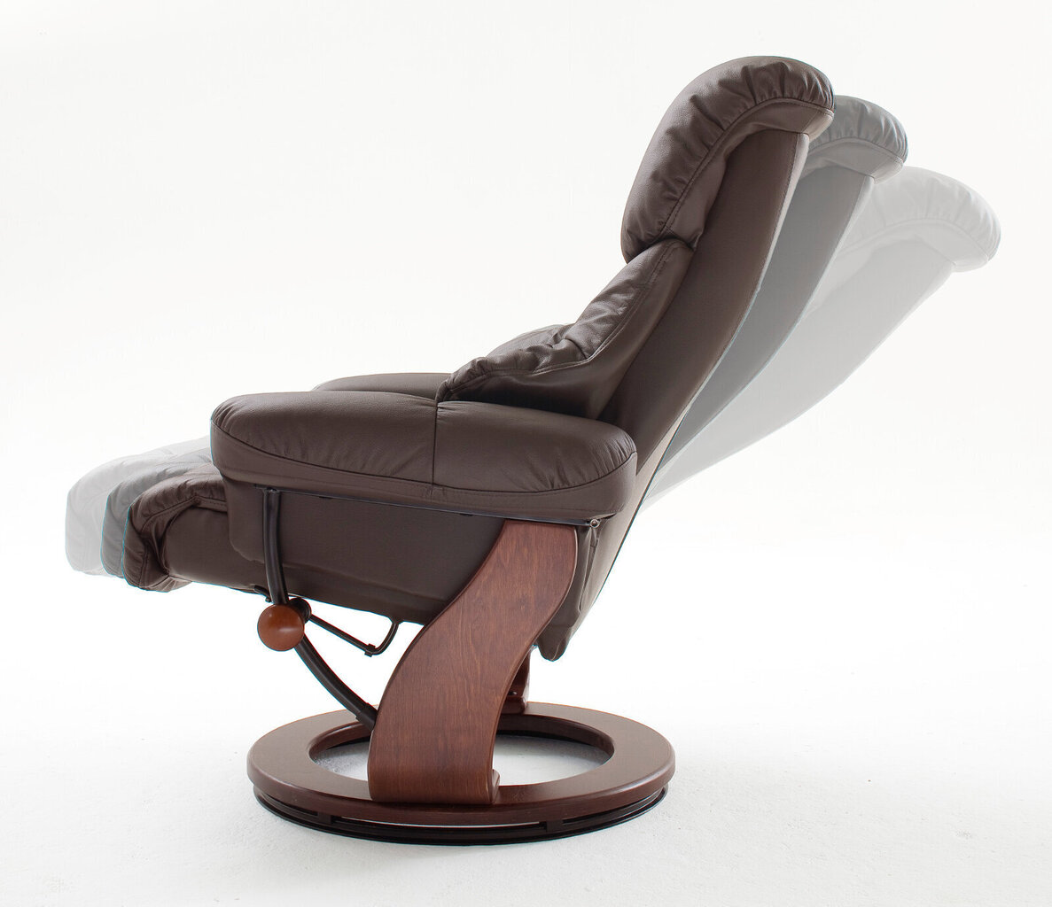 Krēsls ar pufu MC Akcent Calgary, matēts brūns/smilšu krāsas cena un informācija | Atpūtas krēsli | 220.lv
