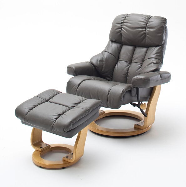 Krēsls ar pufu MC Akcent Calgary, matēts brūns/smilšu krāsas
