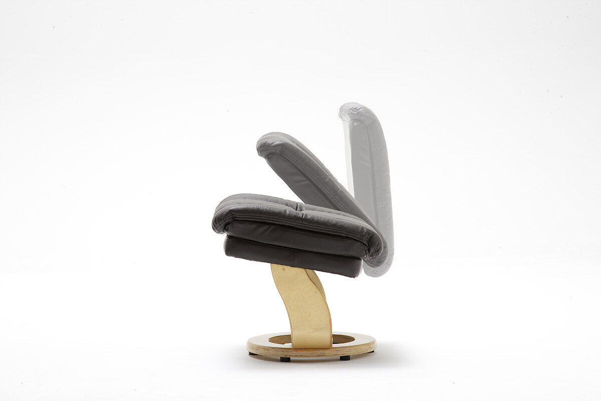 Atzveltnes krēsls ar pufu MC Akcent Calgary, matēts brūns/melns cena un informācija | Atpūtas krēsli | 220.lv