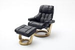 Krēsls ar pufu MC Akcent Calgary XXL, melnas/smilšu krāsas cena un informācija | Atpūtas krēsli | 220.lv