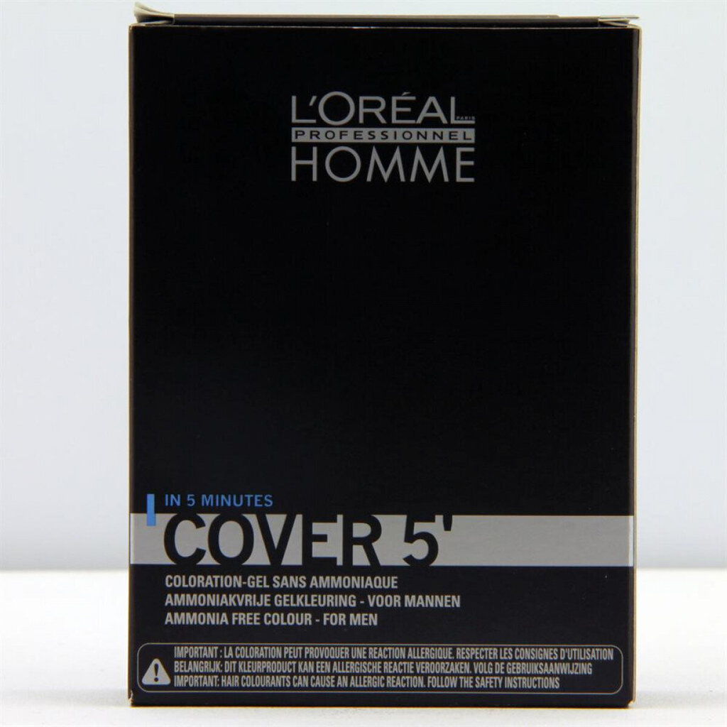 Krāsojošs matu gels vīriešiem L'Oreal Professionnel Homme Cover 5 Hair Color 3 x 50 ml, 4 Medium Brown cena un informācija | Matu krāsas | 220.lv
