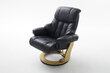 Krēsls ar pufu Calgary, melns/melns цена и информация | Atpūtas krēsli | 220.lv