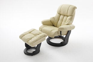Atpūtas krēsls ar pufu MC Akcent Calgary, krēmkrāsas/melns цена и информация | Кресла в гостиную | 220.lv