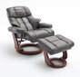 Krēsls ar pufu MC Akcent Calgary XXL, matēts brūns/brūns cena un informācija | Atpūtas krēsli | 220.lv