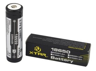 XTAR 18650 akumulators 3.7V XTAR litija 2200 mAh iepakojumā 1 gb. cena un informācija | Baterijas | 220.lv