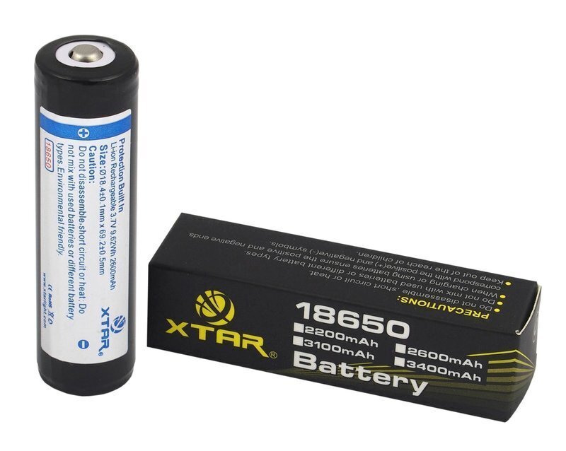 XTAR 18650 akumulators 3.7V XTAR litija 2600 mAh iepakojumā 1 gb. cena un informācija | Baterijas | 220.lv