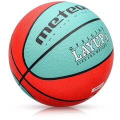 Basketbola bumba METEOR LAYUP, 4. izmērs, zila/sarkana цена и информация | Баскетбольные мячи | 220.lv