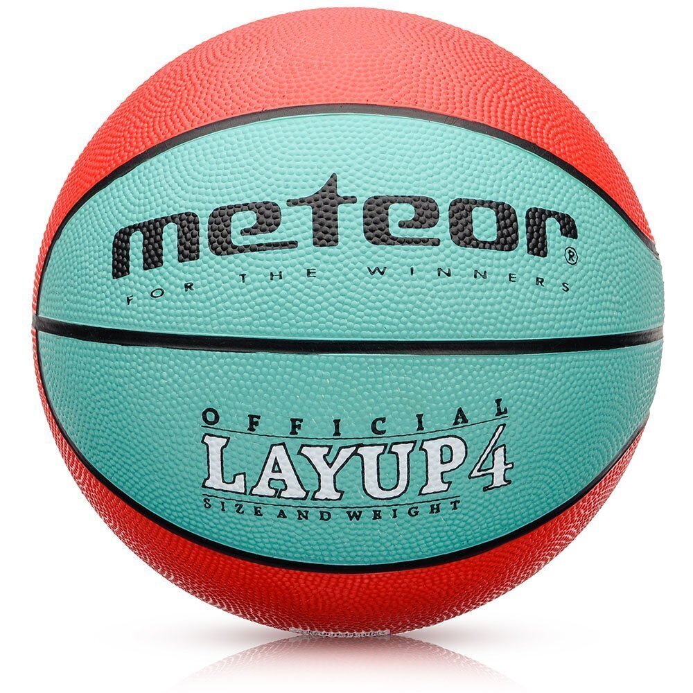 Basketbola bumba METEOR LAYUP, 4. izmērs, zila/sarkana цена и информация | Basketbola bumbas | 220.lv