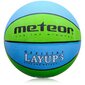 Basketbola bumba METEOR Layup, 3 izmērs, zils/zaļš cena un informācija | Basketbola bumbas | 220.lv