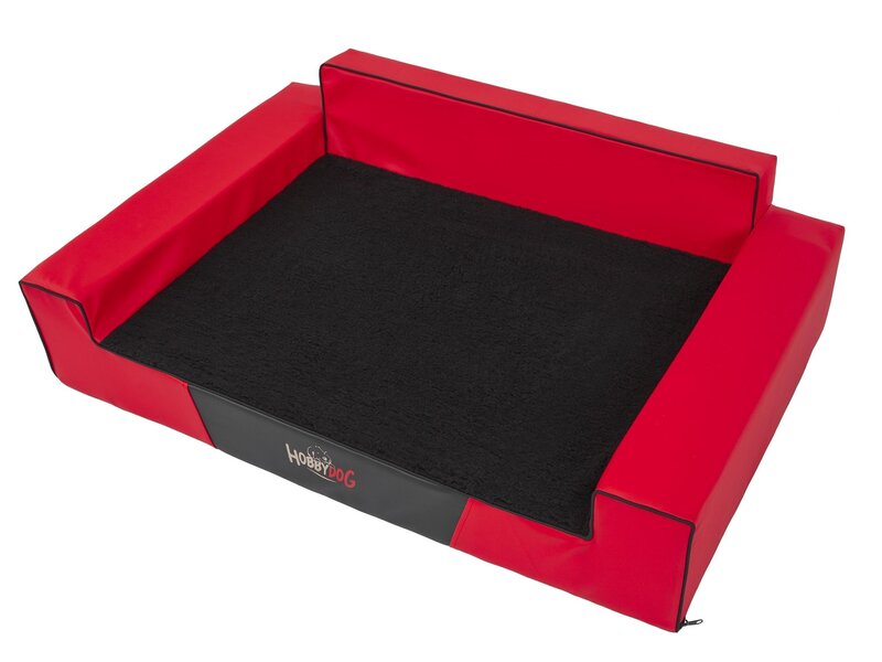 Guļvieta Hobbydog Glamour Exclusive, XL, 100x68 cm, sarkana/melna internetā