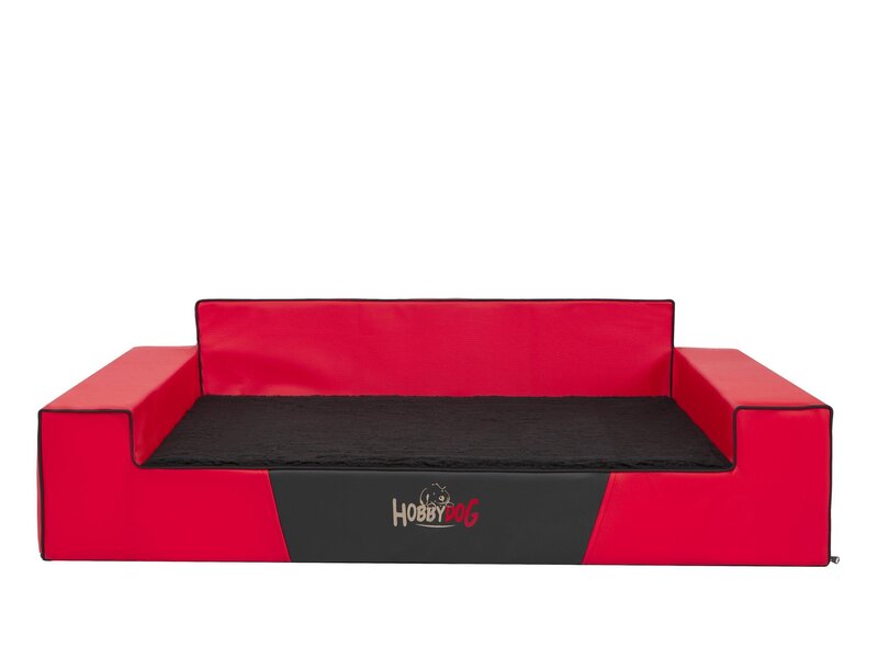 Guļvieta Hobbydog Glamour Exclusive, XL, 100x68 cm, sarkana/melna