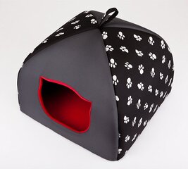 Лежак-будка Hobbydog Igloo R3, 49x49x40 см, черный цена и информация | Лежаки, домики | 220.lv