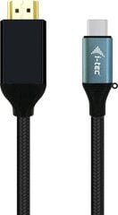 USB C uz HDMI Kabelis i-Tec C31CBLHDMI60HZ  Melns cena un informācija | Savienotājkabeļi | 220.lv