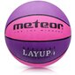 Basketbola bumba METEOR LAYUP, 4. izmērs, violeta/rozā cena un informācija | Basketbola bumbas | 220.lv