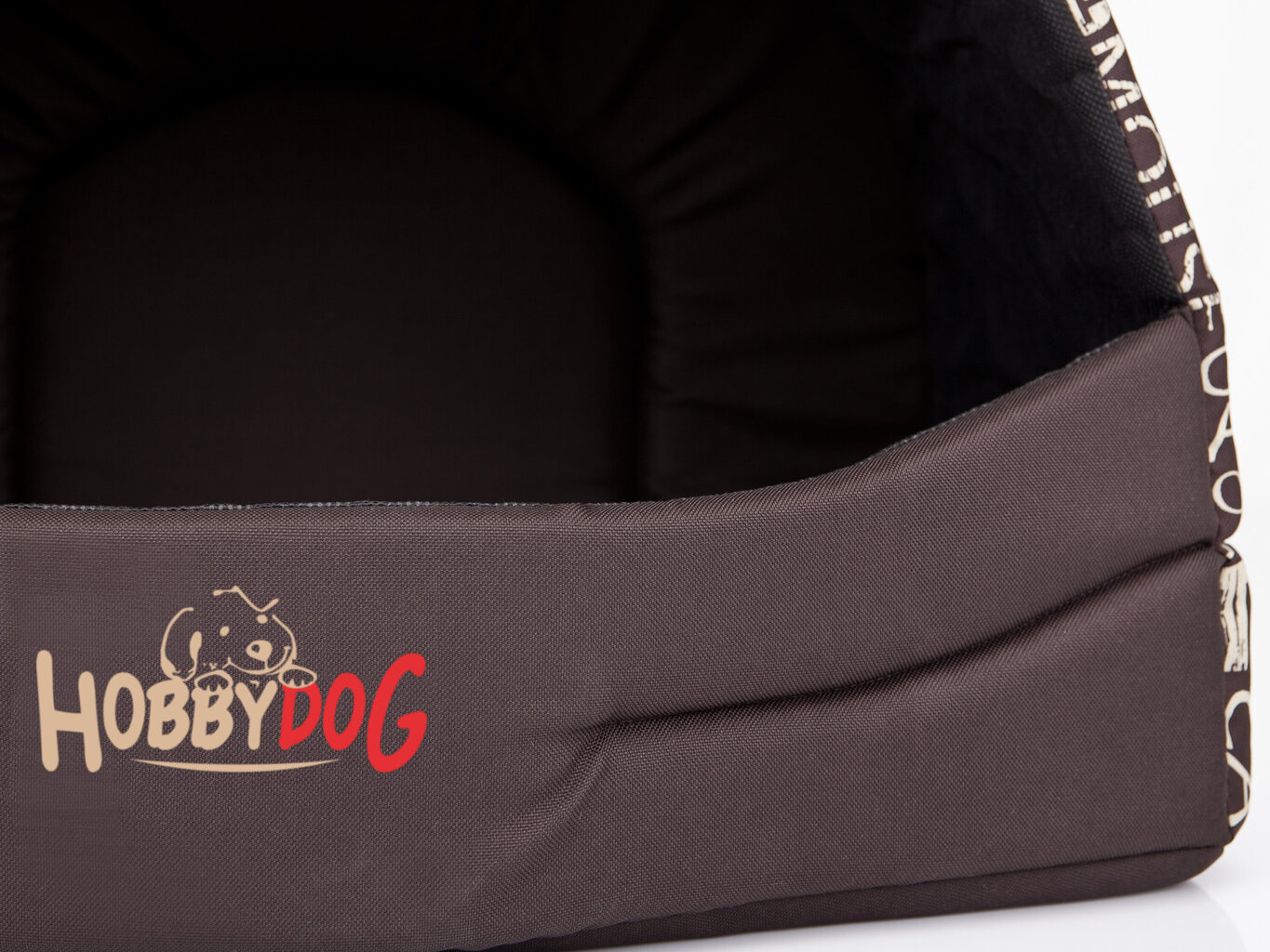 Guļvieta-būda Hobbydog R4, 60x49x42cm, brūna ar uzrakstiem cena un informācija | Suņu gultas, spilveni, būdas | 220.lv