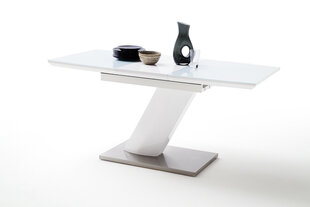 Paplašināms galds MC Akcent Galina, 140/180x80cm, balts/pelēks cena un informācija | Virtuves galdi, ēdamgaldi | 220.lv