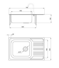 Кухонная мойка Deante ZEX 011B, satin  цена и информация | Раковины на кухню | 220.lv