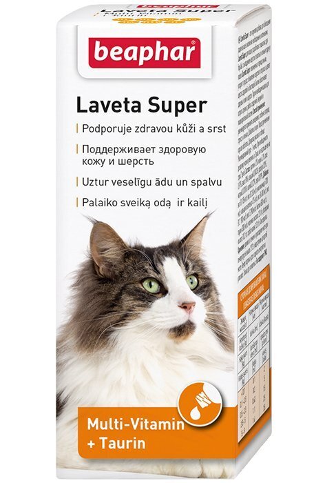 Vitamīni kaķiem Beaphar Laveta Super, 50 ml цена и информация | Vitamīni, uztura bagātinātāji, pretparazītu līdzekļi kaķiem | 220.lv