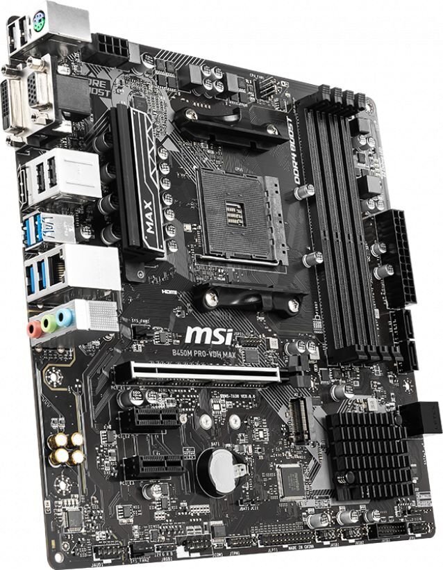 MSI B450M PRO-VDH MAX цена и информация | Mātesplates | 220.lv