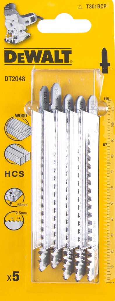 Dewalt asmens finierzāģim HCS116x87mm - DT2048, 5 gab. cena un informācija | Dārza tehnikas rezerves daļas | 220.lv