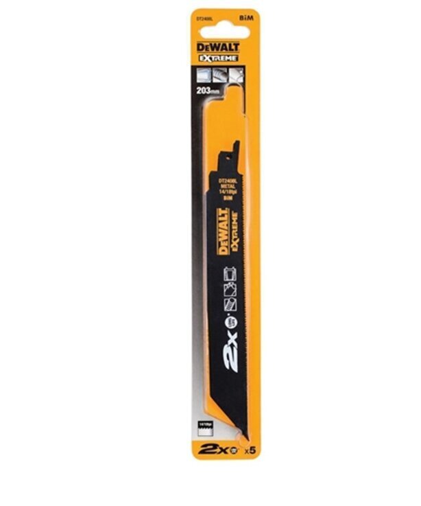 Asmens metālam Dewalt Extreme 203mm, 5 gab. cena un informācija | Dārza tehnikas rezerves daļas | 220.lv