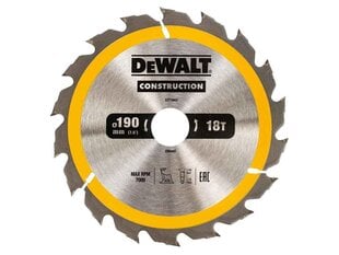 Griešanas disks Dewalt 190x30mm - DT1943-QZ cena un informācija | Dārza tehnikas rezerves daļas | 220.lv