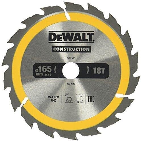 Griešanas disks Dewalt 165x20mm - DT1933-QZ цена и информация | Dārza tehnikas rezerves daļas | 220.lv