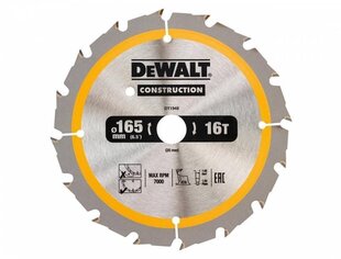 Griešanas disks Dewalt 165x20mm - DT1948-QZ cena un informācija | Dārza tehnikas rezerves daļas | 220.lv