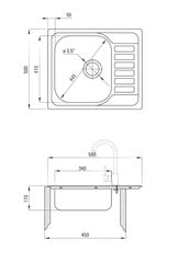 Мойка для кухни Deante Soul ZEO 011A, сатин цена и информация | Раковины на кухню | 220.lv