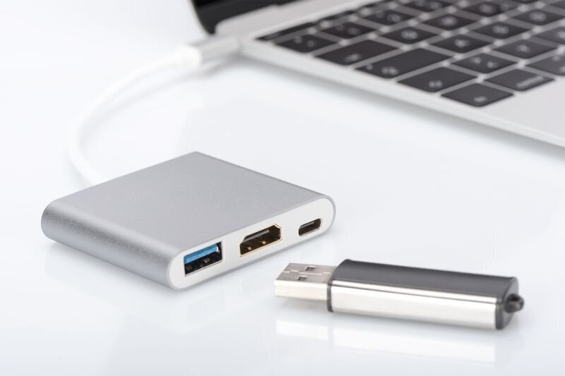 USB Centrmezgls Digitus DA-70838-1 Pelēks Ultra HD 4K cena un informācija | Adapteri un USB centrmezgli | 220.lv