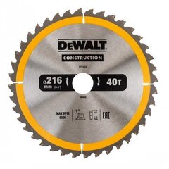 Режущий диск Dewalt 216x30 мм - DT1953-QZ цена и информация | Запчасти для садовой техники | 220.lv