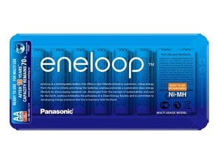 Panasonic eneloop uzlādējamās baterijas AA 1900 8SP cena un informācija | Baterijas | 220.lv