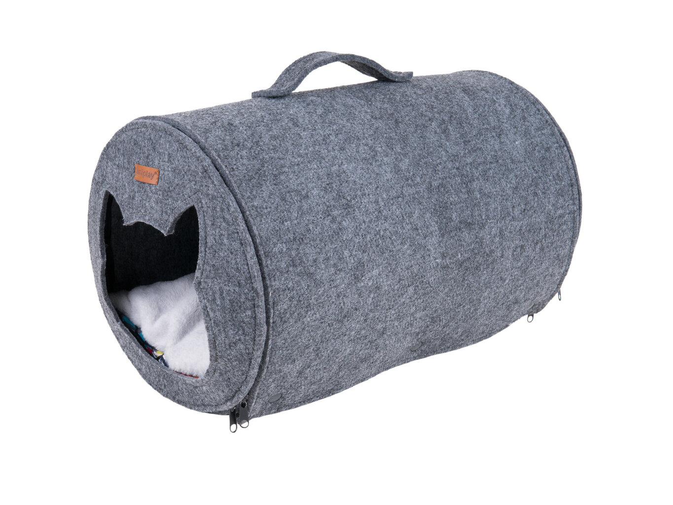 Amiplay guļvieta-būda Hygge Tunnel Quick Grey, 31x46x31 cm cena un informācija | Suņu gultas, spilveni, būdas | 220.lv