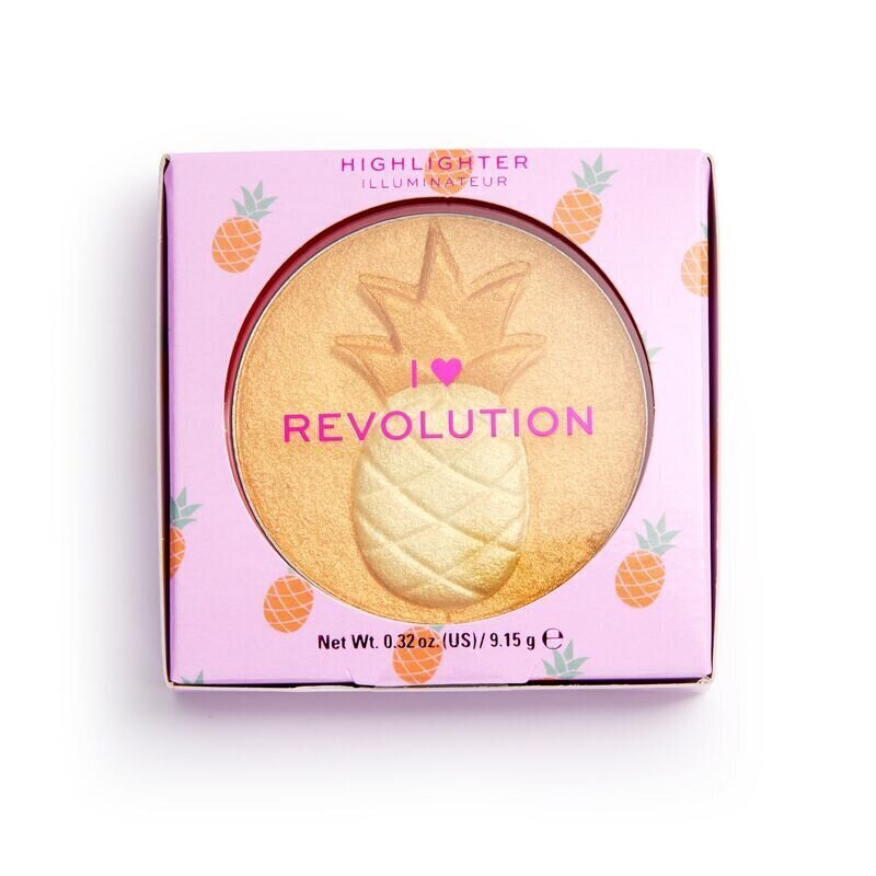Spīdumu piešķirošs produkts Makeup Revolution London Fruity 9,15 g, Pineapple cena un informācija | Bronzeri, vaigu sārtumi | 220.lv
