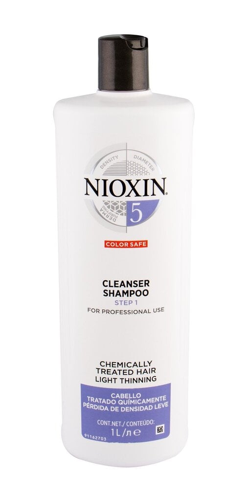 Attīrošs matu šampūns ķīmiski apstrādātiem matiem Nioxin System 5 1000 ml cena un informācija | Šampūni | 220.lv