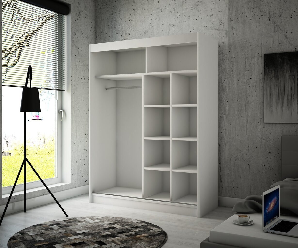 Skapis Adrk Furniture Gilton 150 cm, balts цена и информация | Skapji | 220.lv