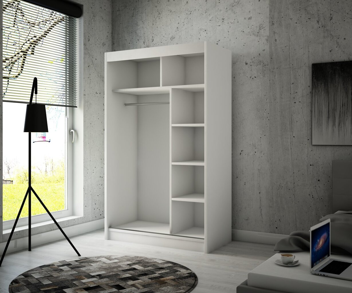 Skapis Adrk Furniture Balton 120 cm, balts cena un informācija | Skapji | 220.lv