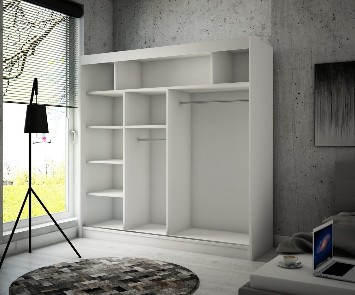 Skapis Adrk Furniture Karen 200 cm, balts cena un informācija | Skapji | 220.lv