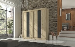 Шкаф ADRK Furniture Karen 200, цвета дуба/черный цена и информация | Шкафы | 220.lv