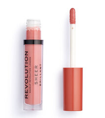 Блеск для губ Makeup Revolution London Gloss Sheer 3 мл, 106 Glorified цена и информация | Помады, бальзамы, блеск для губ | 220.lv