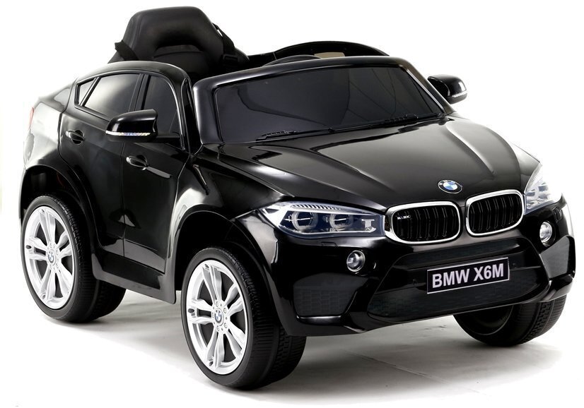 Elektromobilis bērniem BMW X6, melns, lakots korpuss cena un informācija | Bērnu elektroauto | 220.lv