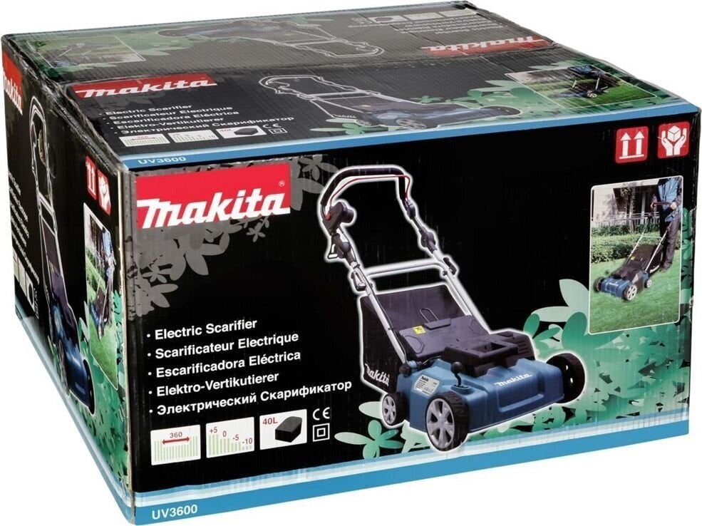 Elektriskais aerators / skarifikators Makita UV3600 cena un informācija | Zemes frēzes, kultivatori, aeratori | 220.lv