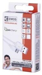 EMOS USB 2.0 A/M - micro B/M 1м цена и информация | Emos Мобильные телефоны, Фото и Видео | 220.lv