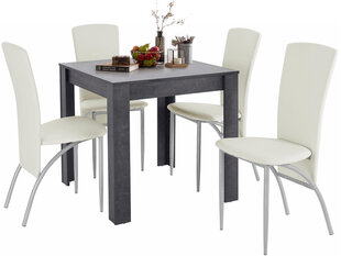 Комплект мебели для столовой Notio Living Lori 80/Nevada, белый/темно-серый цена и информация | Комплекты мебели для столовой | 220.lv