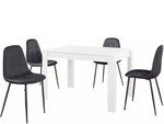 Комплект мебели для столовой Notio Living Lori 120/Lamar, белый/черный