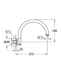 Dušas elkonis Grohe Rainshower, 272 mm cena un informācija | Aksesuāri jaucējkrāniem un dušai | 220.lv