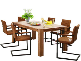 Комплект мебели для столовой Notio Living Ea 200/Sandra, кресла с подлокотниками, коричневый/светло-коричневый цена и информация | Комплекты мебели для столовой | 220.lv